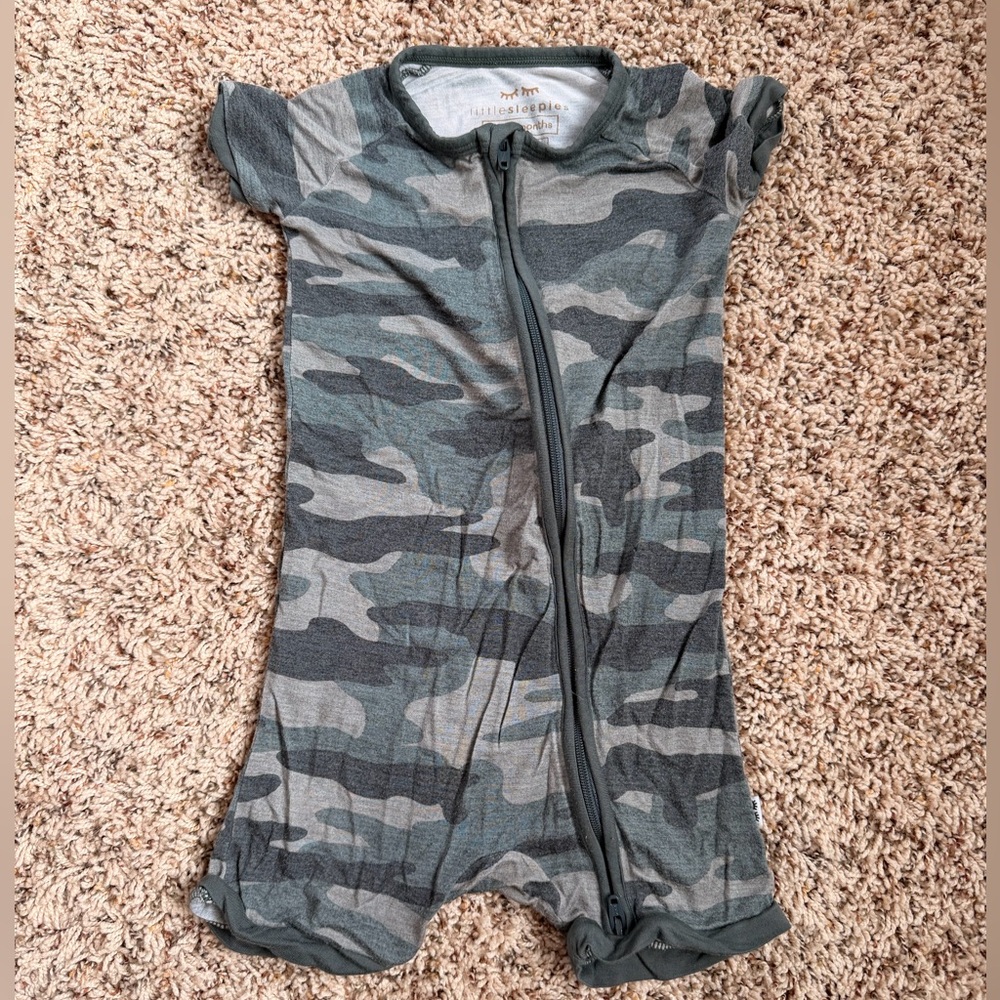 Little Sleepies Green Baby Romper